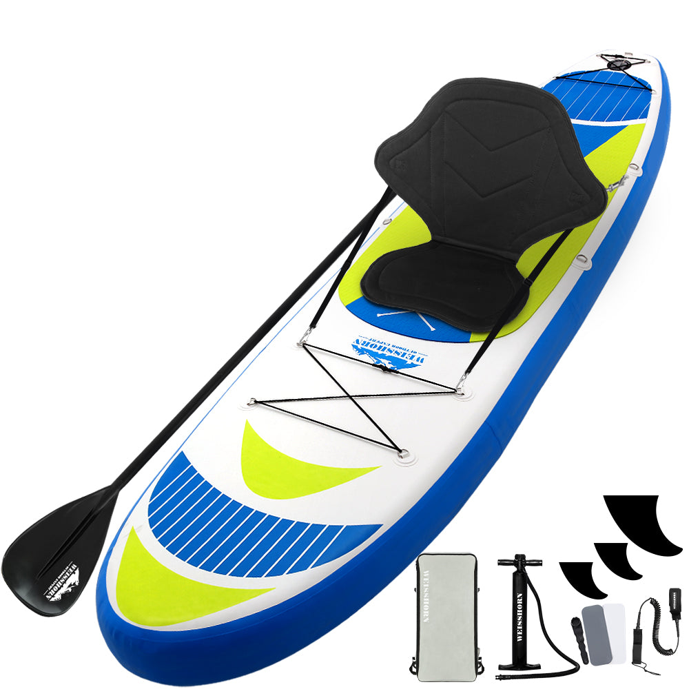 Stand Up Paddle Board 11ft Inflatable SUP Surfboard Paddleboard Kayak Surf - Yellow