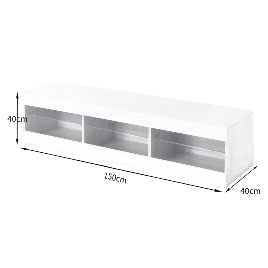 Leif 150cm TV Cabinet Led Entertainment Unit Storage Stand Cabinets Modern - White