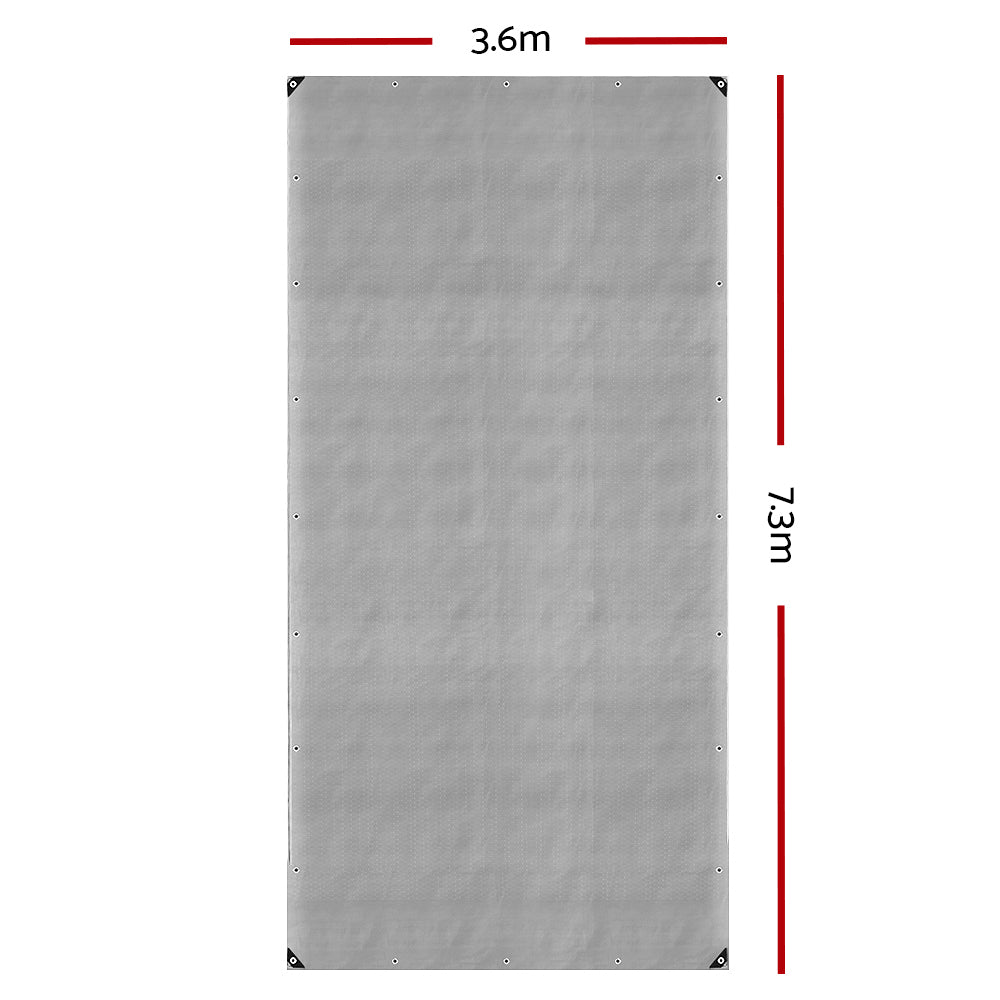 3.6x7.3m Tarp Camping Tarps Poly Tarpaulin Heavy Duty Cover 180gsm Silver