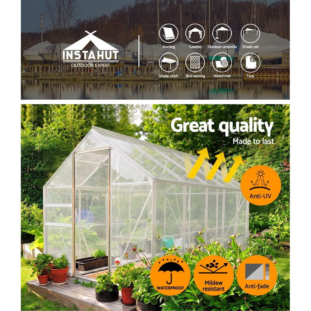 9x12m Tarp Camping Tarps Poly Tarpaulin Heavy Duty Cover 135gsm Clear