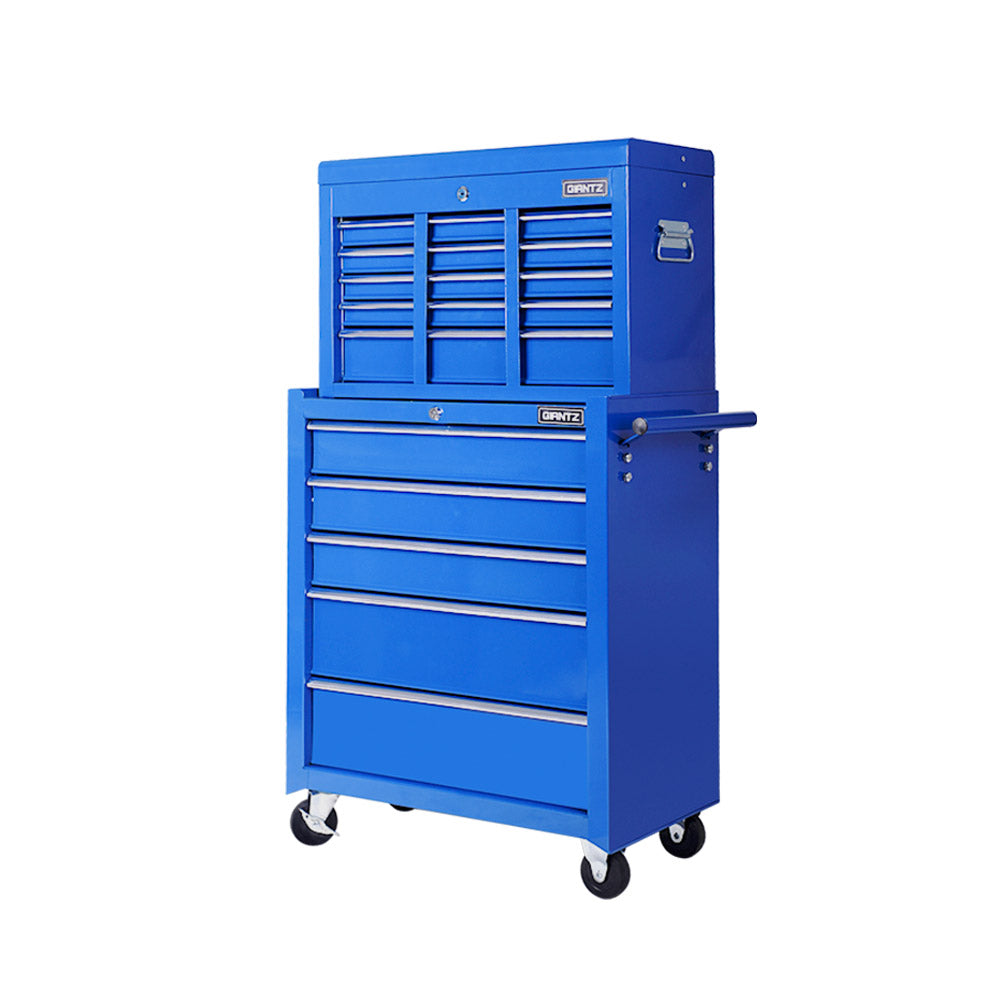 14 Drawers Toolbox Chest Cabinet Mechanic Trolley Garage Tool Storage Box - Blue