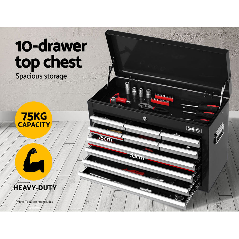 17 Drawers Tool Box Trolley Chest Cabinet Cart Garage Mechanic Toolbox Black and Grey