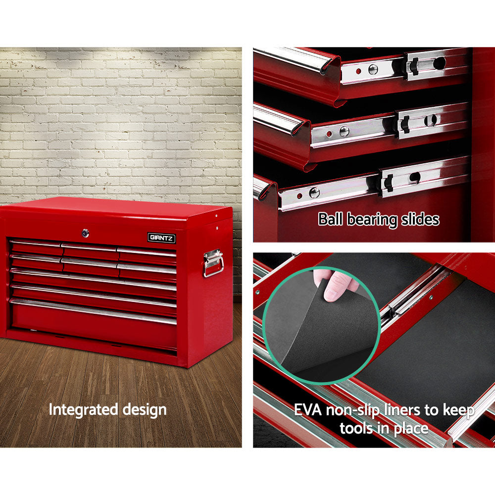 9 Drawer Mechanic Tool Box Cabinet Storage - Red