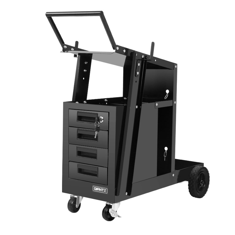 4 Drawer Welding Trolley - Black