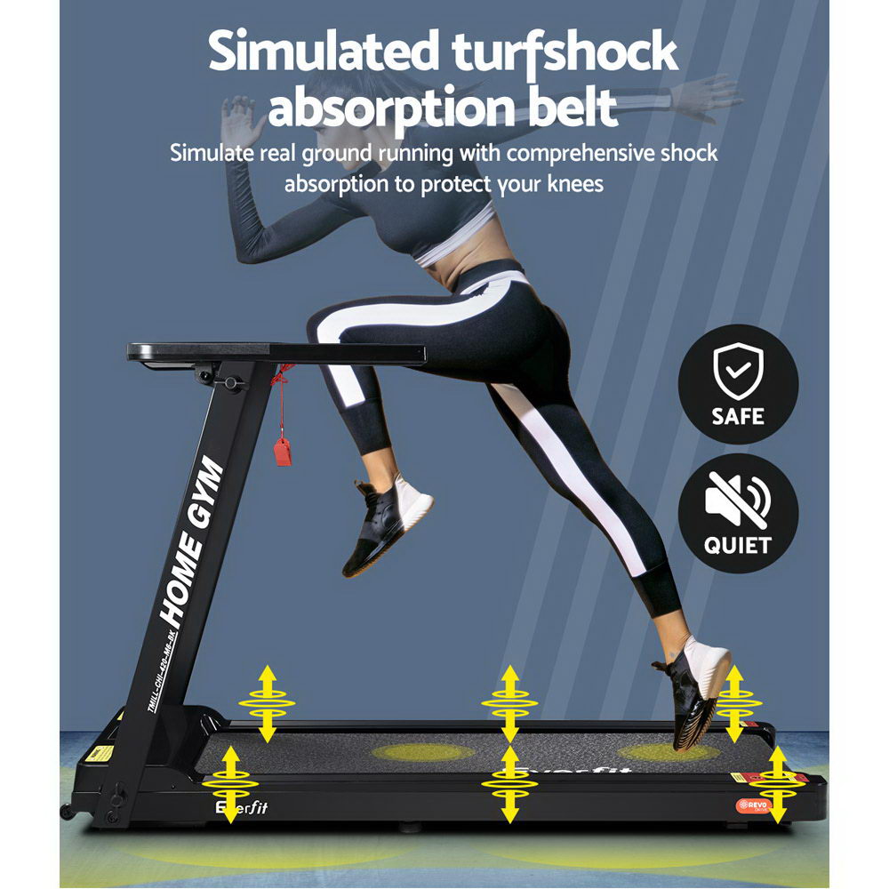 Treadmill Electric Home Gym Fitness Exercise Fully Foldable 420mm - Black