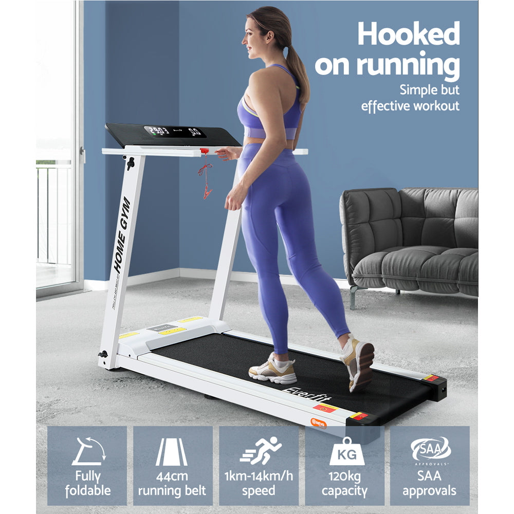 Treadmill Electric Home Gym Fitness Exercise Fully Foldable 450mm - White