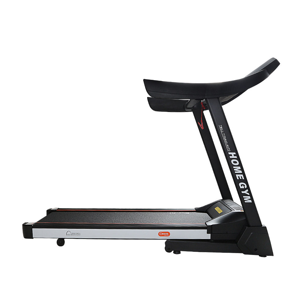 Treadmill Electric Auto Level Incline Home Gym Fitness Exercise 450mm - Black
