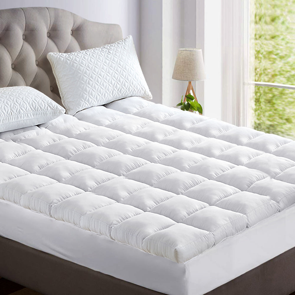 KING Mattress Topper Pillowtop Bamboo - White