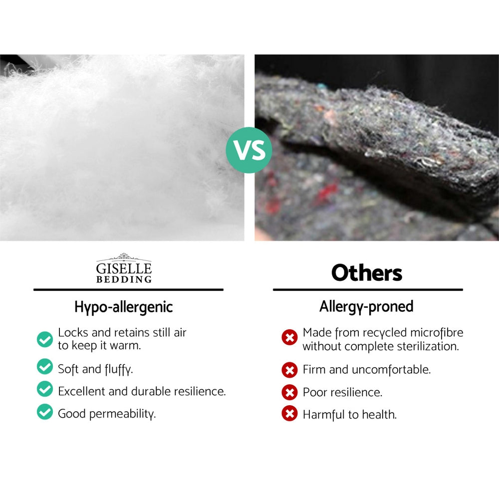 Double Giselle Bedding Mattress Topper Pillowtop Bamboo Charcoal