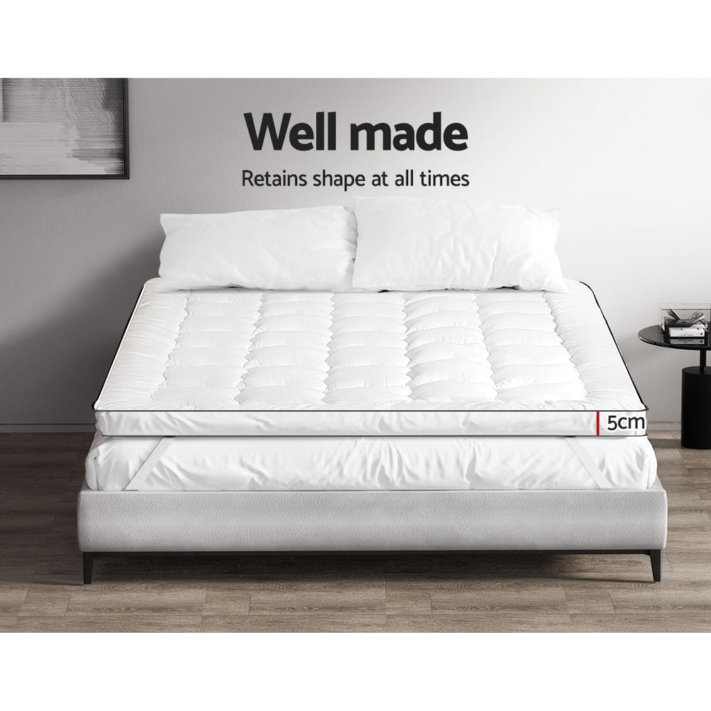 DOUBLE Mattress Topper Pillowtop - White