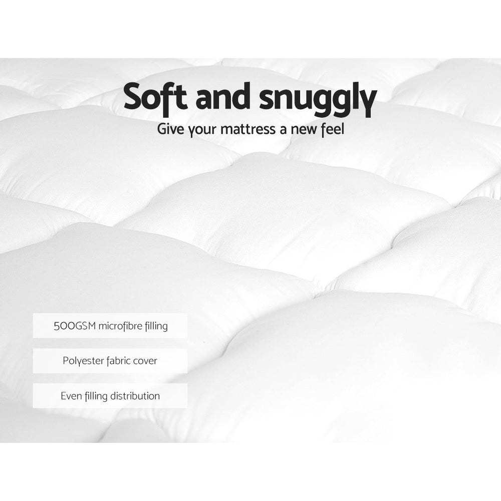 KING SINGLE Mattress Topper Pillowtop - White