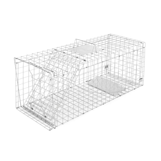 Humane Animal Trap Cage 150x50x53cm - Silver