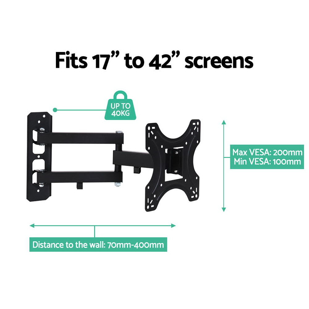 TV Wall Mount Bracket Tilt Swivel Full Motion 32 37 42 Inch Plasma Screen LCD