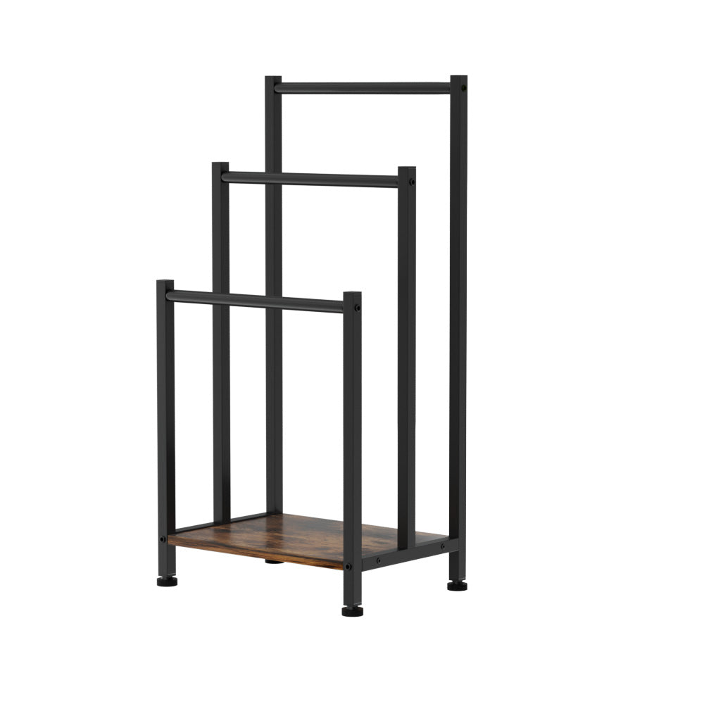 Freestanding Towel Rack 3 Tier Shelf Drying Storage Bathroom Home Black