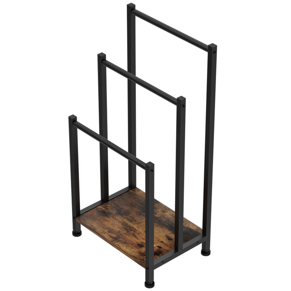 Freestanding Towel Rack 3 Tier Shelf Drying Storage Bathroom Home Black