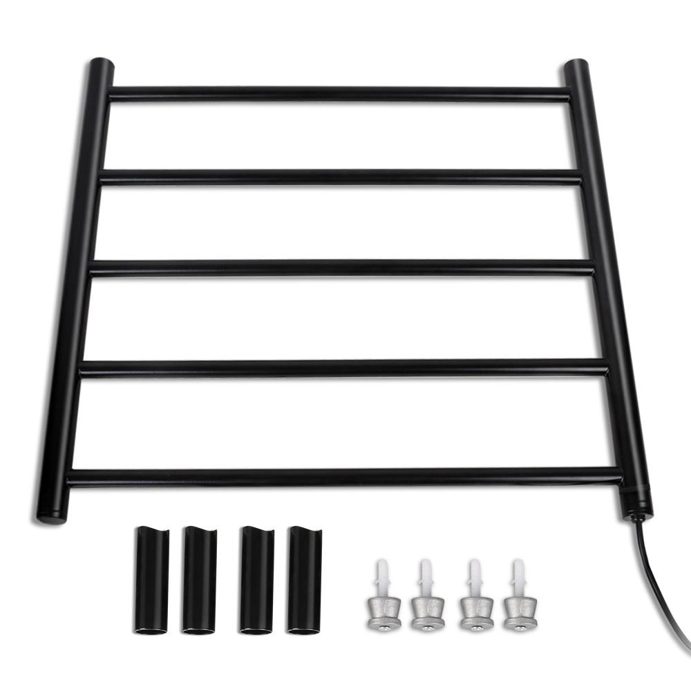 Electric Heated Towel Rail Rack 5 Bars Wall Mounted Clothes Dry Warmer