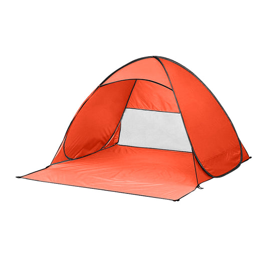 Pop Up Beach Tent Camping Portable Shelter Shade 2 Person Tents Fish Orange