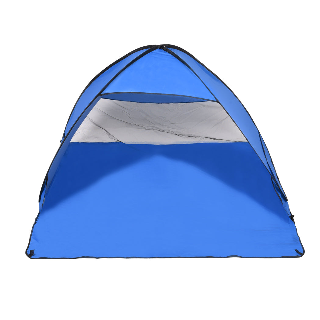 Pop Up Beach Tent Camping Portable Shelter Shade 4 Person Tents Fish Blue