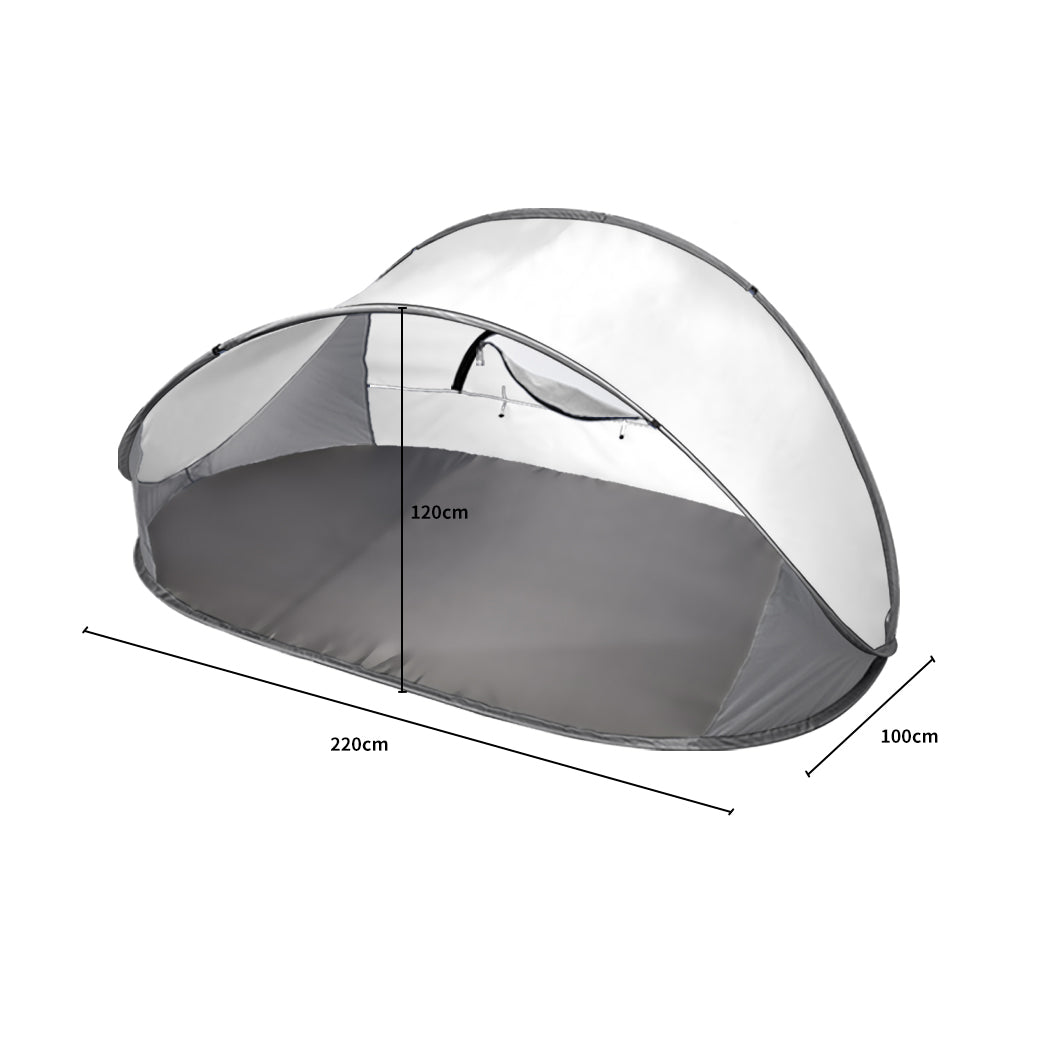 Pop Up Tent Camping Beach Tents 4 Person Portable Hiking Shade Shelter Grey