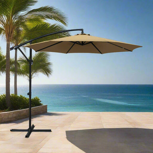Instahut 3m Outdoor Umbrella Cantilever Beach Garden Patio Beige