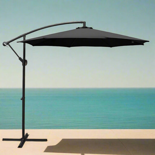 Instahut 3m Outdoor Umbrella Cantilever Beach Garden Patio Black
