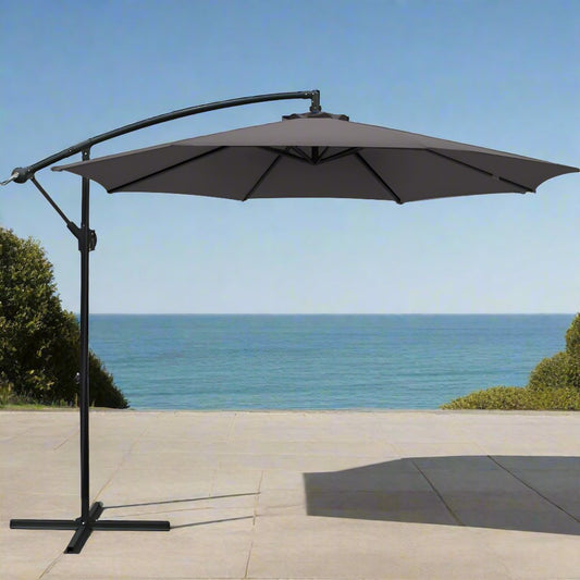 Instahut 3m Outdoor Umbrella Cantilever Beach Garden Patio Charcoal