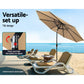 3m Kahului Outdoor Umbrella Beach Garden Tilt Sun Patio Deck Pole UV - Beige