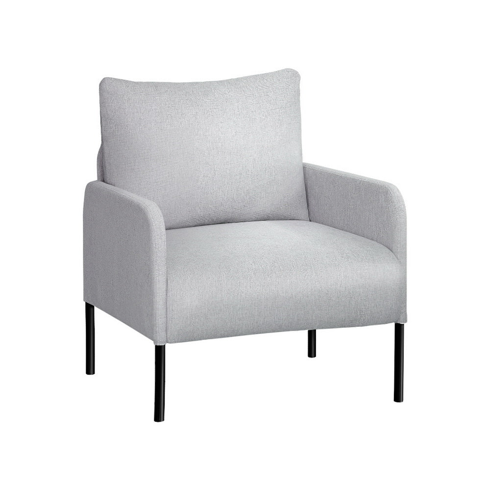 Armchair Lounge Chair Accent Chair Single Grey Linen Fabric