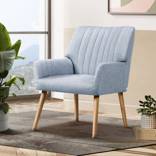 Meertha Accent Fabric Lounge Armchair - Grey