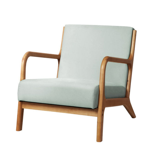 Myla Accent Lounge Bedroom Armchair - Beige & Wood