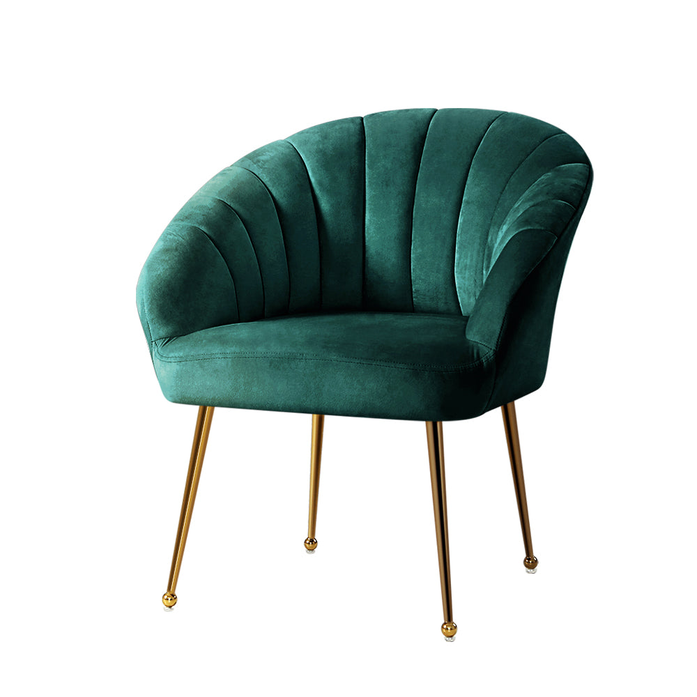 Michelle Accent Velvet Lounge Armchair - Green