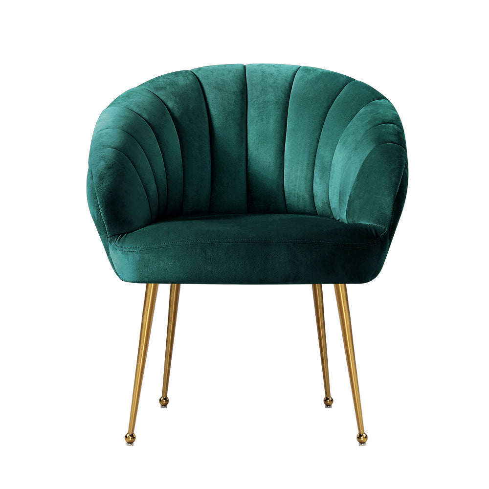 Michelle Accent Velvet Lounge Armchair - Green