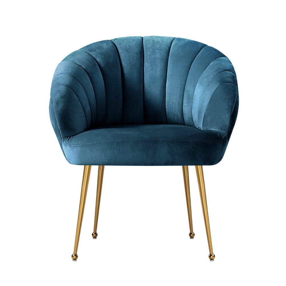 Michelle Accent Velvet Lounge Armchair - Navy