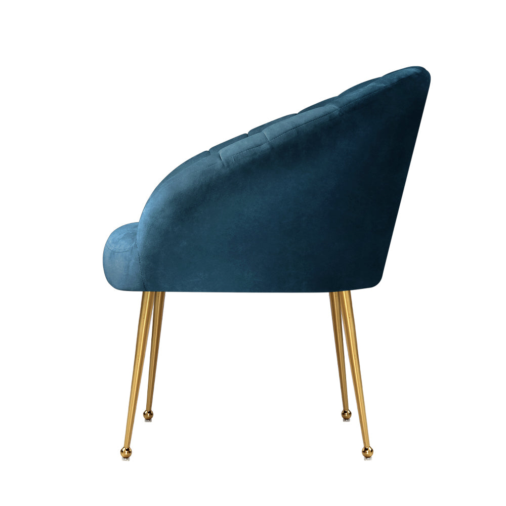 Michelle Accent Velvet Lounge Armchair - Navy