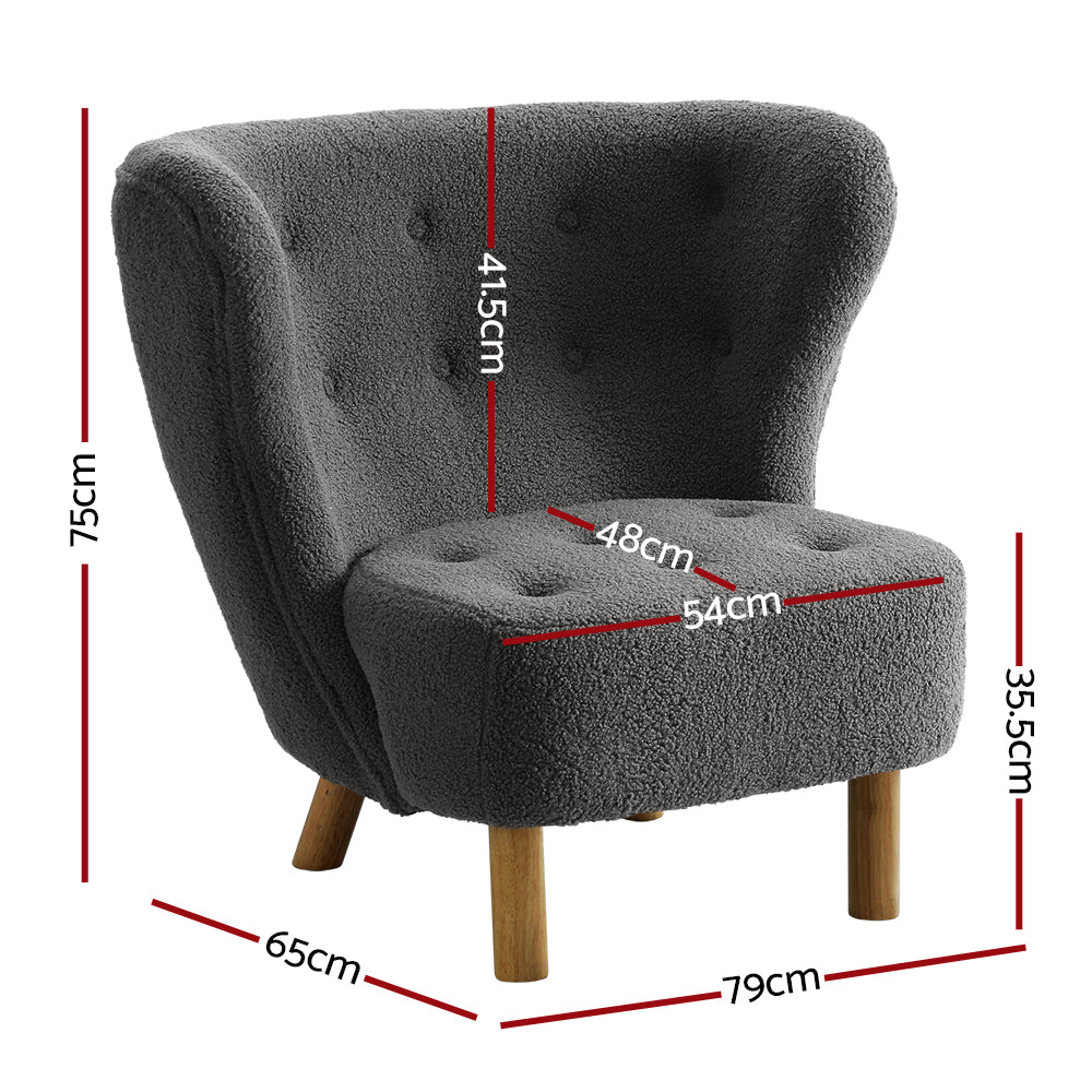 Marnie Accent Lounge Bedroom Armchair - Charcoal