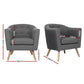 Maliah Accent Tub Fabric Lounge Armchair - Grey