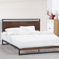 Rupa Bed Frame With Headboard Wood Steel Platform Bed - Black Single