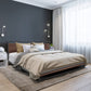 Rupa Bed Frame With Headboard Wood Steel Platform Bed - Black Single