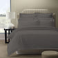 KING 1200TC Quilt Cover Set Damask Cotton Blend Luxury Sateen Bedding - Charcoal Grey