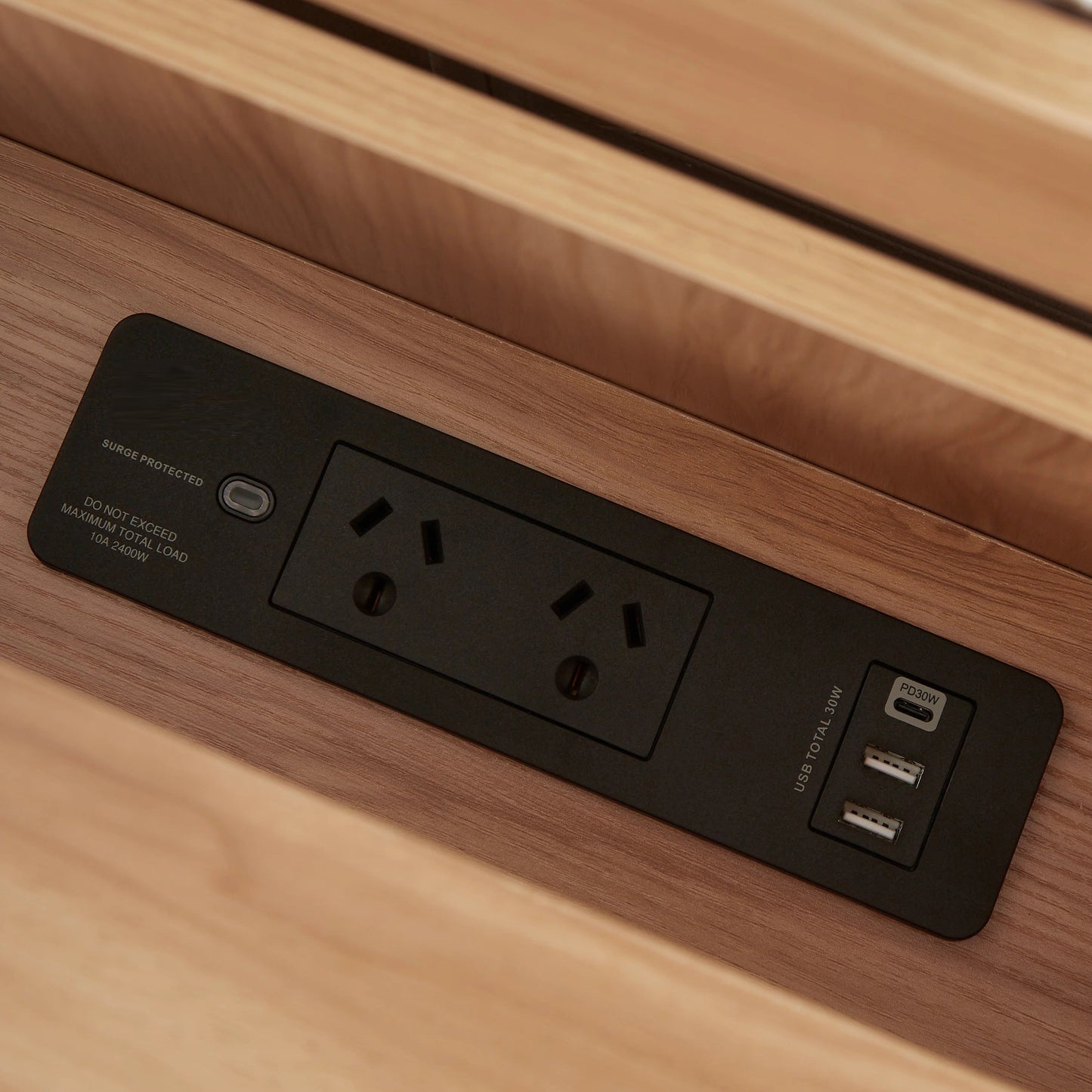 Whistler Bedside Tables Powerboard & USB Ports - Wood & White