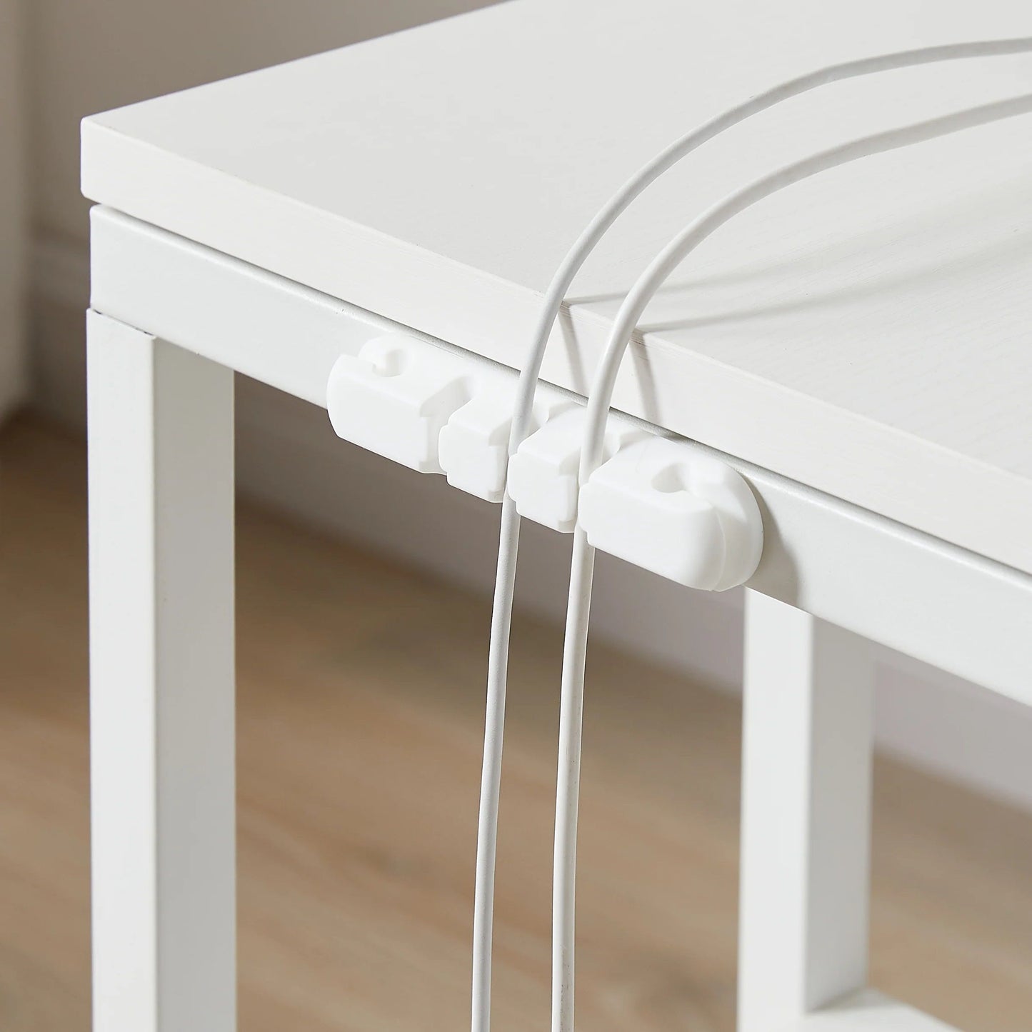 Rideau Bedside Tables with Power Chic Look - White