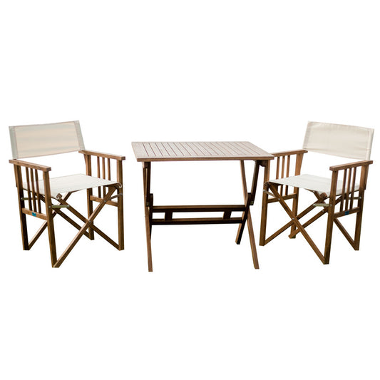 Ellis 2-Seater Furniture Folding 3-Piece Table And Chair Set - Wood