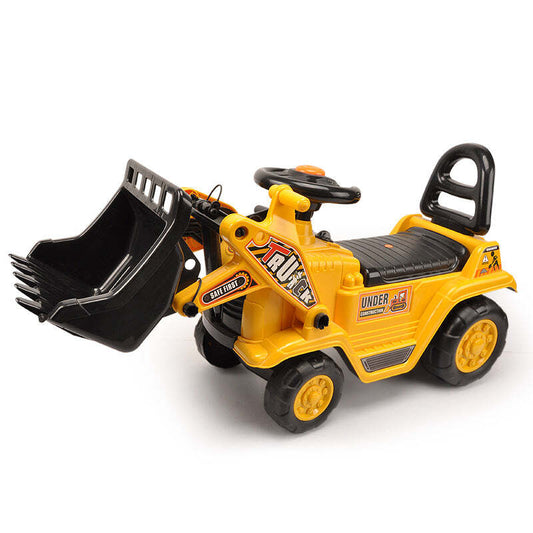 Ride-on Digger with Interactive Gear Stick & Scoop - Yellow