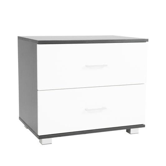 Bedside Table Cabinet Storage Chest 2 Drawers Lamp Side Nightstand White Black