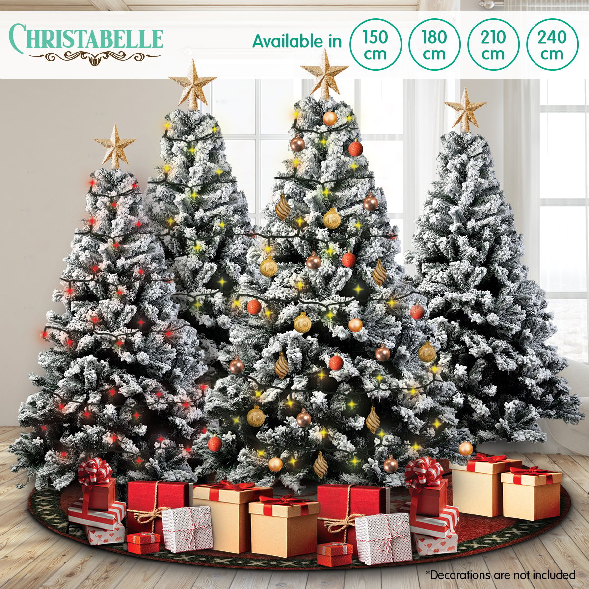 8ft 2.4m 1500 Tips Snow-Tipped Artificial Christmas Tree