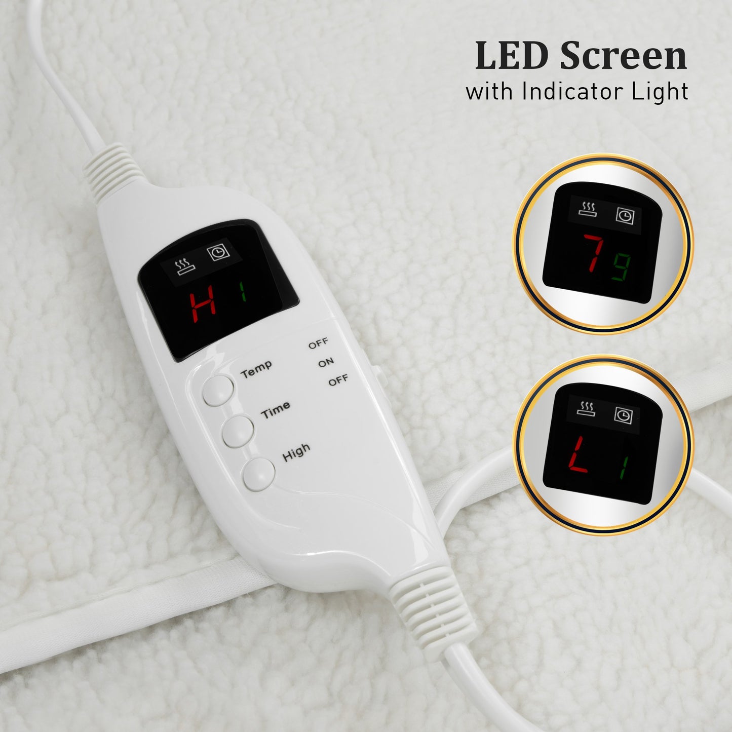 Electronic Fleecy Electric Blanket Heated Fitted Queen Size Bed Safety 9 Levels