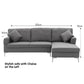 Mio 3-Seater L-Shaped Linen Sofa Lounge Left Side Chaise Couch - Dark Grey