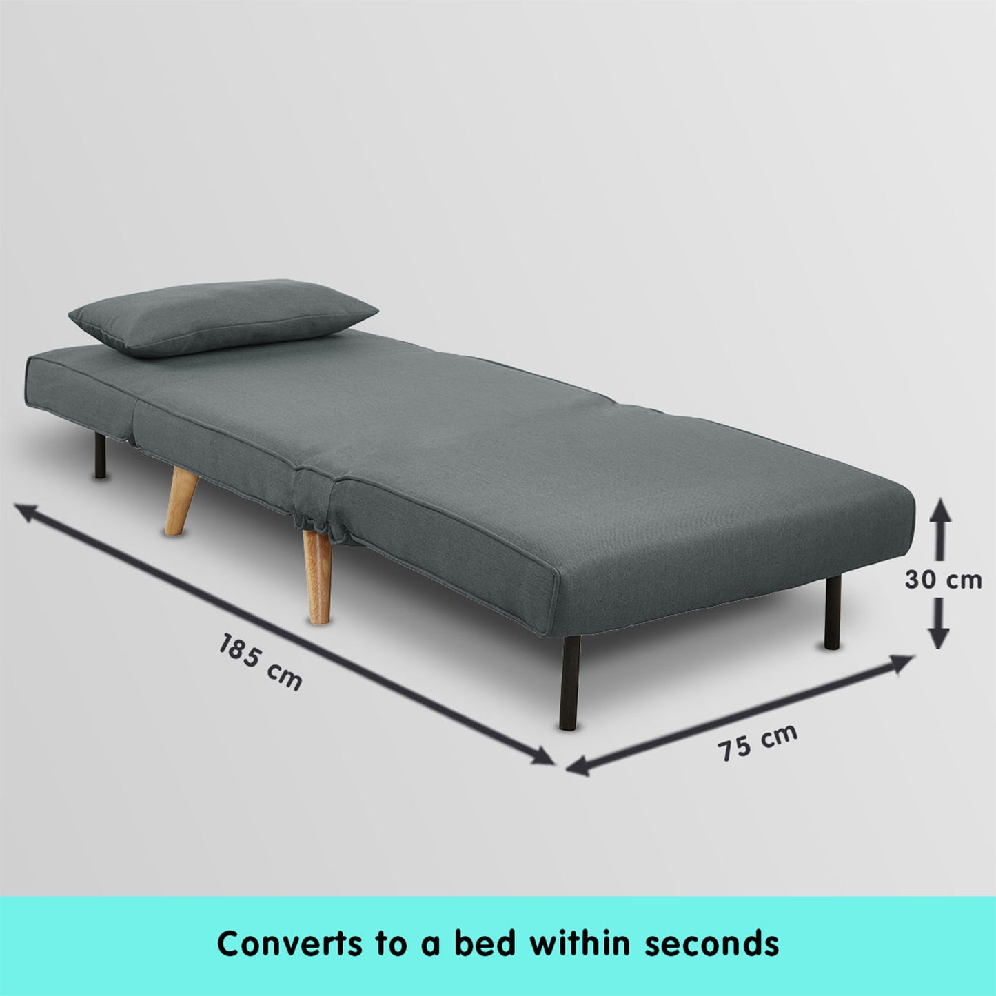 Maybelle Linen Adjustable Corner Sofa Lounge - Dark Grey