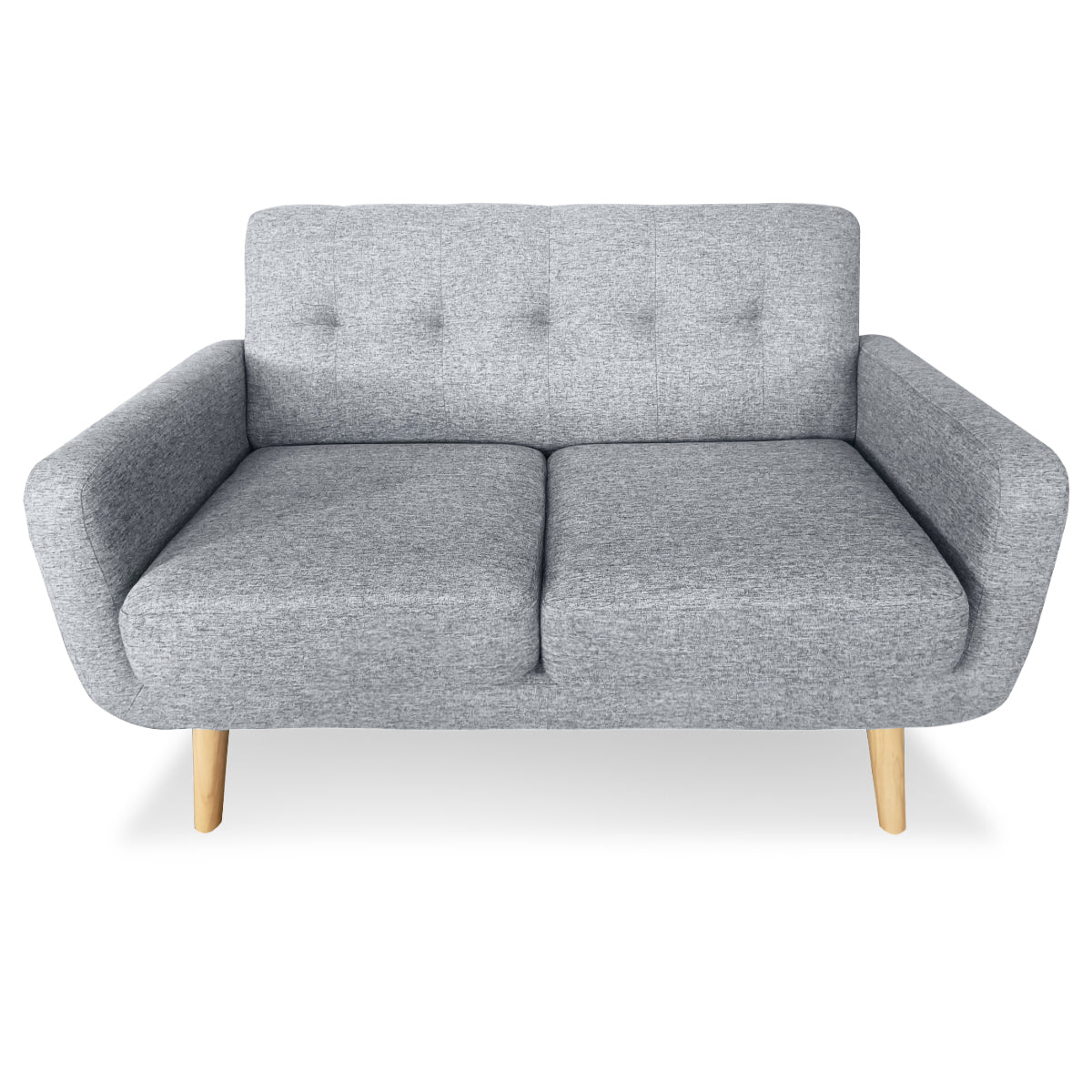 Maya 6-Seater Linen Futon Couch Sofa Set - Light Grey