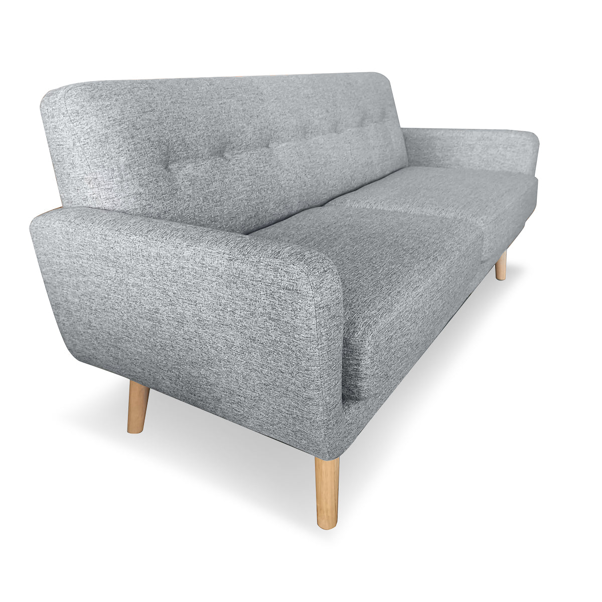Maya 6-Seater Linen Futon Couch Sofa Set - Light Grey